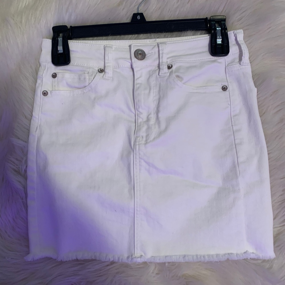 white jean skirt